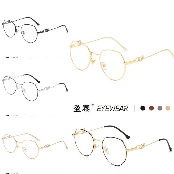

anti-blue-ray polygon frame fashionable women irregular metal diamond myopia plain glasses myopia glasses women, Silver