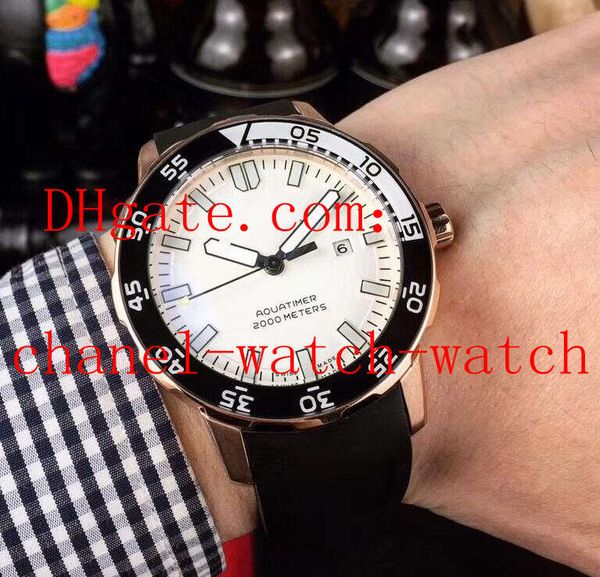 

3 стиль бесплатная доставка 44mm black мужские наручные часы дата aquatimer iw356802 2813 автоматические механические мужские часы резиновый, Slivery;brown