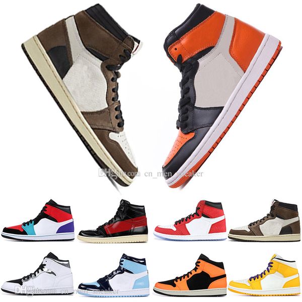 

2019 1 OG Travis Scotts basketball shoes mens women Spiderman Chicago UNC Shattered Backboard Multi-Color Men Sports Designer Sneakers