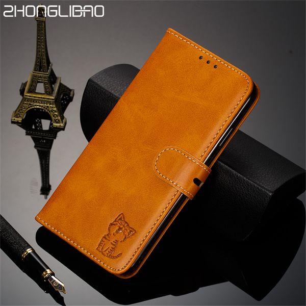 

for huawei p30 p20 mate 20 pro lite y6 y7 pro 2019 case coque cute cat embossed flip wallet stand holder pu luxury leather cover