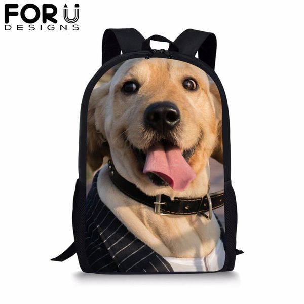 

forudesigns golden retriever dog 3d print school bag for boy girls teenager backpack students bookbag satchel travel rucksack