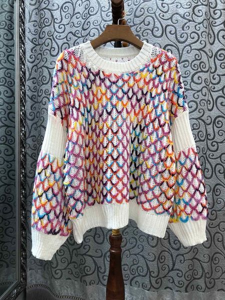 

2019 early autumn new women's round collar color-matched knitted decorative long-sleeved baggy sweater knitted shirt 905, White;black