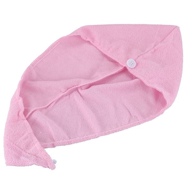 

1pc magic minifiber hair drying towel cap bath head wrap pink
