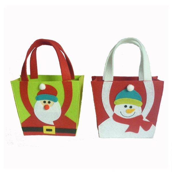

christmas candy handbag non-woven fabrics portable cute xmas gift bags santa snowmanchristmas ornaments home party decor