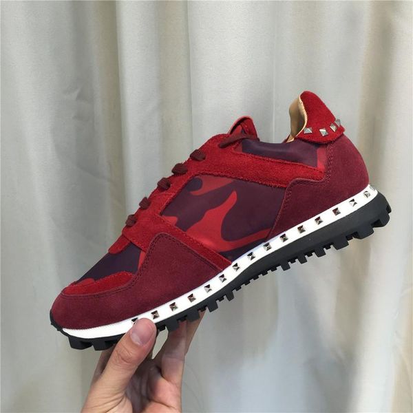

original box] camo suede studded camouflage rock runner sneaker shoes for women,mens stud casual r sale eu36-45, Black