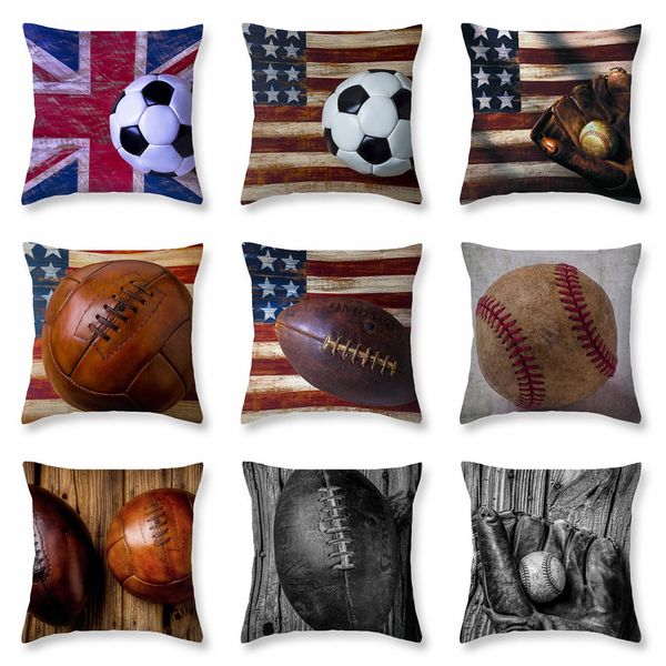 9styles Softball Baseball Pillow Case Football Pillow Covers
