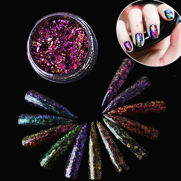 2g Box Nails Glitter Powder Chameleon Nail Polish Sheet Thin