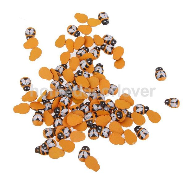 

оптовая продажа-100x деревянные пчелы flatback украшения ремесла diy