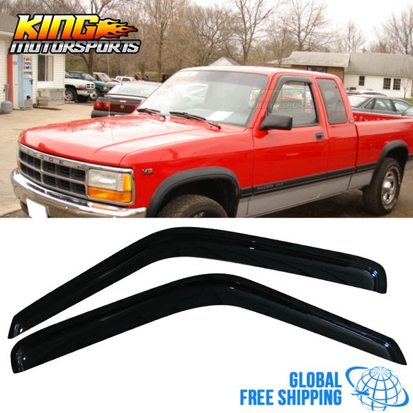 

fits 87-96 dodge dakota acrylic window visors 2pc set global ing