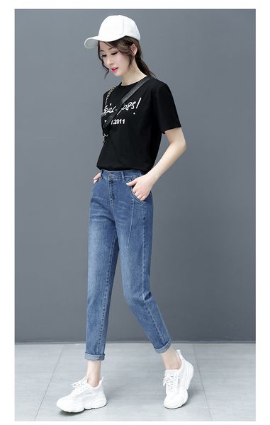 

light blue the new spring clothing han edition joker show little feet nine points, "torre tide female trousers