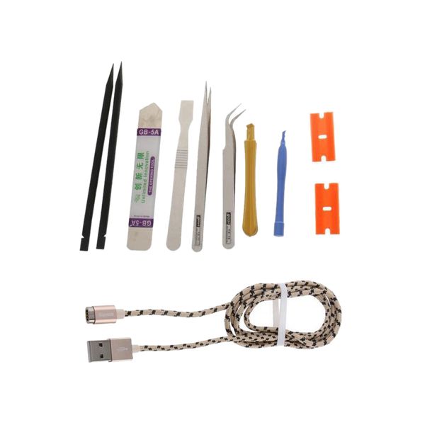 

10 in1 mobile phone repair opening tools pry screwdriver +usb charger cable
