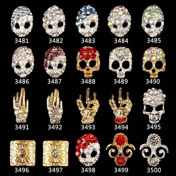 

10 piece mixed colorful acrylic rhinestones alloy metal frame diy nails decor manicure 3d nail art decoration, Silver;gold