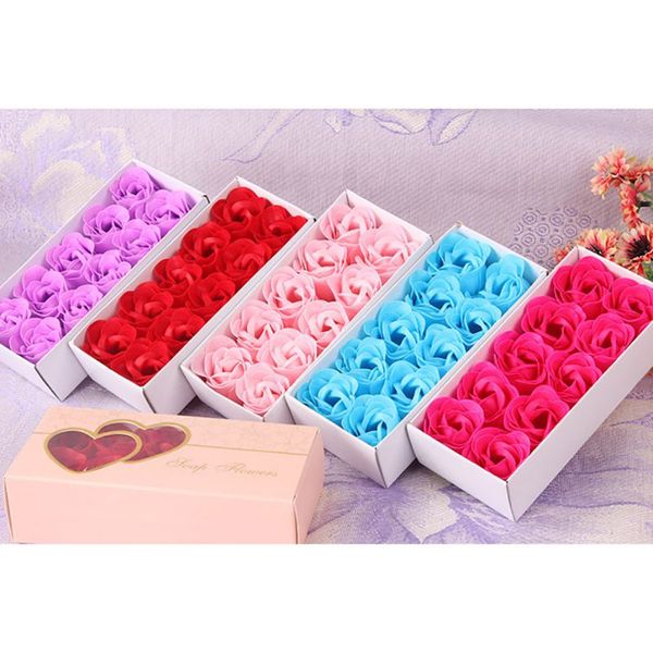 

artificial flowers valentines day gift wedding decoration scented rose petal bouquet gift box body flower soap party favor