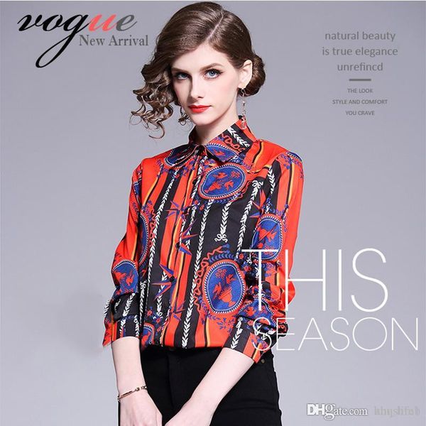 

женская рубашка повседневная hepburn wind летняя модная рубашка с принтом поло воротник с принтом тонкая рубашка с длинным рукавом с длинным, White