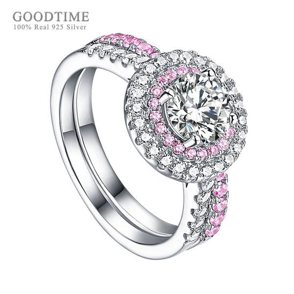 

luxury ring for women 925 sterling silver zircon bride wedding ring rhinestone engagement jewelry accessories for girl party, Slivery;golden