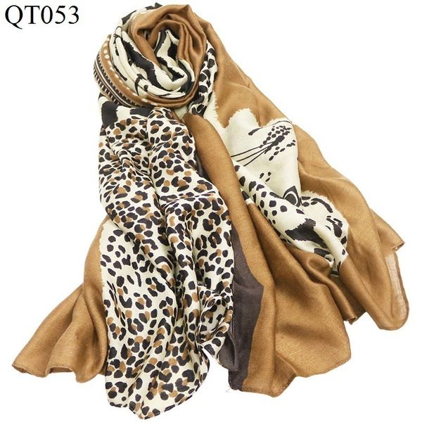 

leopard print scarf shawl tiger striped leopard point cotton warranty warm scarf scarf woman, Blue;gray
