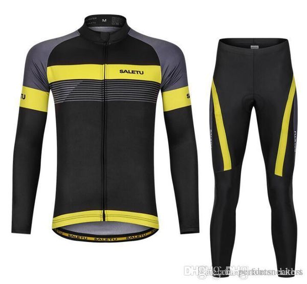 

autumn and winter cycling suits, comfortable and breathable bicycle clothing quick dry long sleeve suit, Black