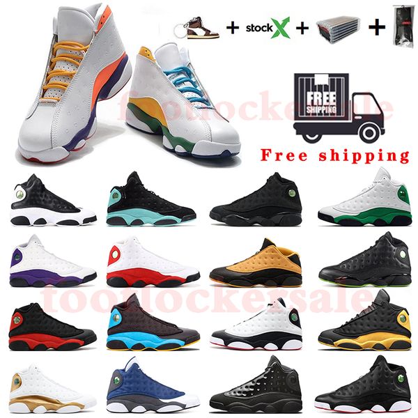 

jumpman 13 men basketball shoes 13s gown black island green bred court purple carmelo anthony designer sneakers with box, White;red