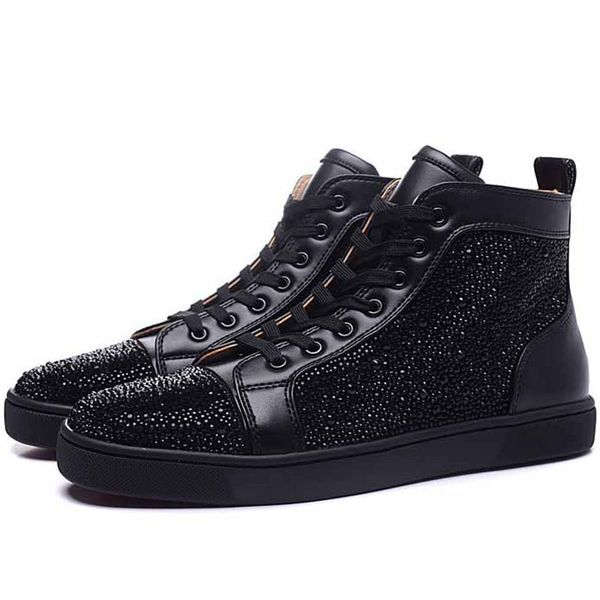 

designer red bottoms sneakers studded spikes shoes designer luxury red bottoms for men women s7 cs02, Black