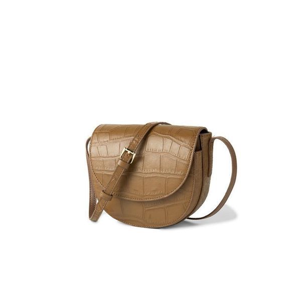 

lovely 2019 genuine leather woman package single shoulder concise all-match cable satchel