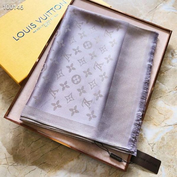 

autumn and winter new men's and women's silk cotton scarf high-end classic brand fashion women's scarf delivery 03, Blue;gray