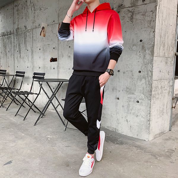 

мода зима костюм куртки мужские костюмы set пот костюмы мужчин outfit бегуны костюм наборы новый sportwear hommes пальто jj60nt, Gray