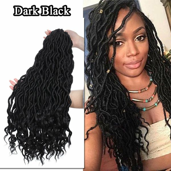 2020 Goddess Faux Locs Crochet Hair Braids Wavy Synthetic Braiding