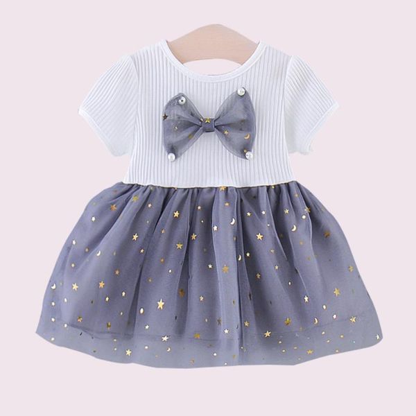 

2020 new baby dress girl star mesh dresses for girls patchwork princess dress for girls summer sweet baby clothes, Red;yellow