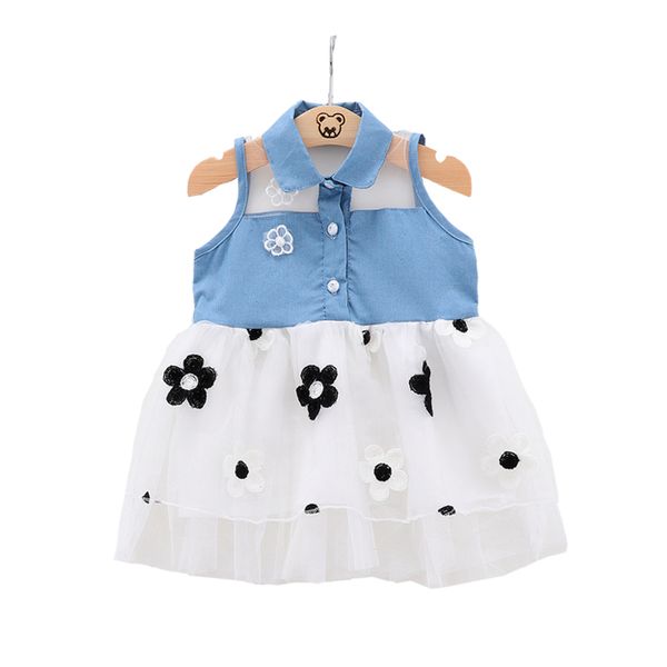 

sleeveless summer baby dress 2019 cute flower newborn princess dresses infant girls clothes 1 year girls birthday party dress, Red;yellow