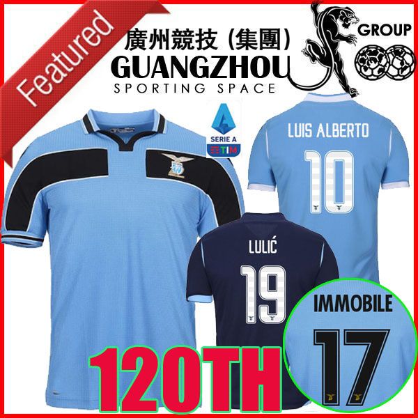 

19 20 120th lazio soccer jerseys 120-years anniversary 2019 2020 maglie special edition immobile luis bastos alberto sergej football shirts, Black;yellow