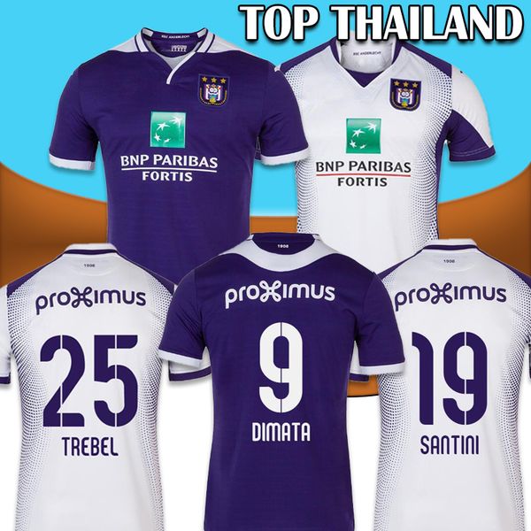 

19 20 RSC Anderlecht Soccer Jersey home away 2019 2020 KOMPANY SANTINI DIMATA GERKENS KUMS BORNAUW maillot de foot football men shirts