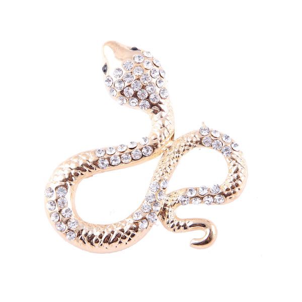 

fully-jewelled rhinestone animal snake brooch chest buckle men and women accessories, Gray
