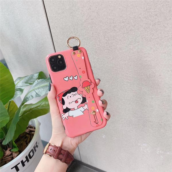 

one piece luxury phone case for iphone 6 7 8plus xr xsmax 11promax funny characters new designer phone case back cover with wristband
