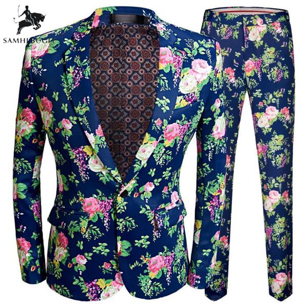 

brand suits for men fashion boutique print man suit slim fit three-piece male formal business casual suits, White;black
