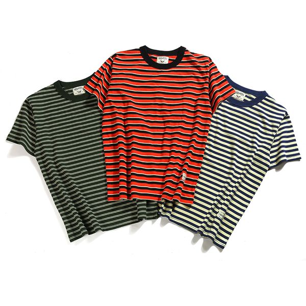

summer new 100% cotton navy stripe t-shirt men casual streetwear knitted t shirt sailor striped mens tshirt brand clothing 2019, White;black