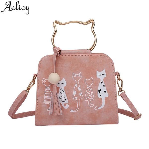 

aelicy animal messenger bags women handbags cat pattern single shoulder crossbody handbag zipper shoulder bags for women