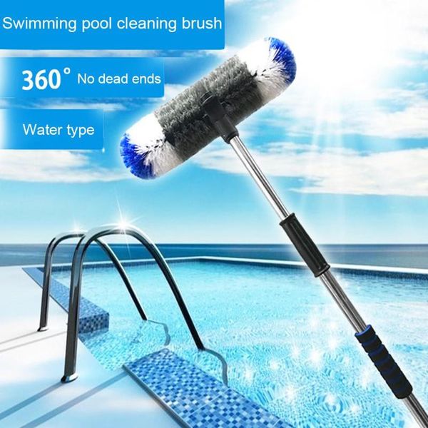 

pool & accessories outdoor swimming brush water-through 304 stainless steel handle cleaning el br
