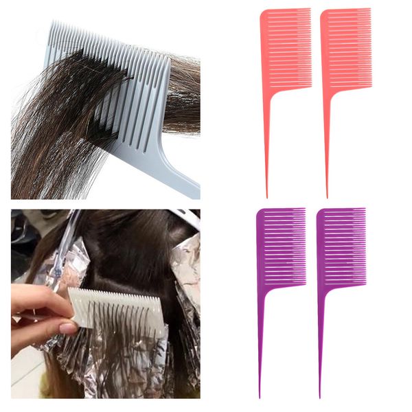 

4 pcs professional abs plastic weaving highlighting foiling hair comb comb, Silver