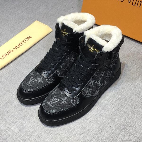 

20fw fashion men casual shoes high canvas shoes sneakers man lace-up breathable trainers men baskets homme basic flats shoes yecq3, Black