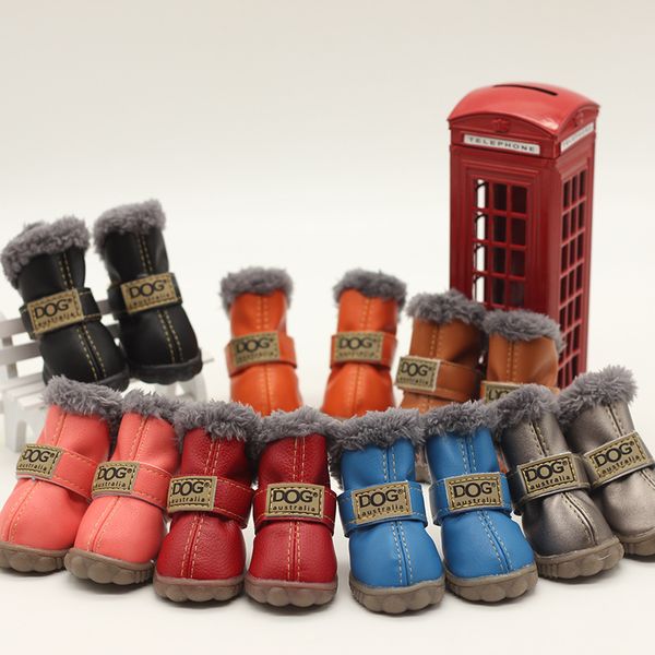 

small cute dog australia boots pet antiskid shoes winter warm skidproof sneakers paw protectors 4-pcs set for puppies chihuahua yorkie