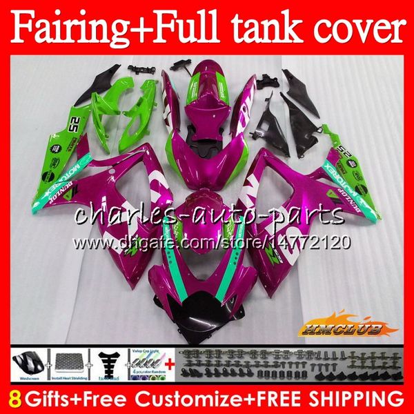 

body pink rose+tank for suzuki gsxr-750 k6 gsxr 600 750 cc 73no.139 gsx-r600 gsxr750 gsxr600 gsx r750 600cc 750cc 06 07 2006 2007 fairing