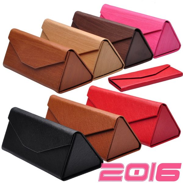 

lonsy fashion luxury glasses case triangular fold sunglasses box handmade case for glasses brand dc01, Silver