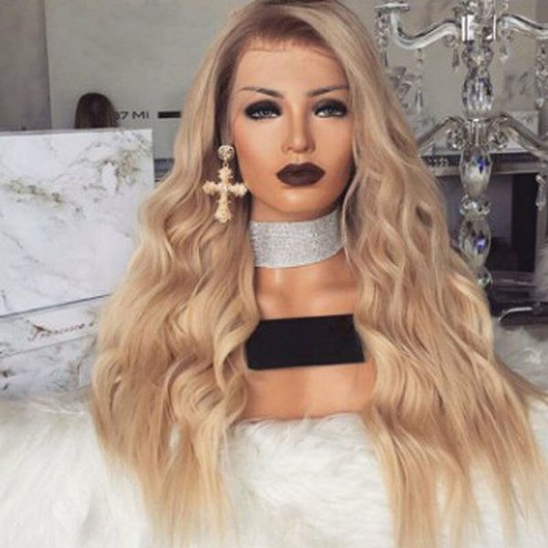 

fashion synthetic hair 28'' long full wavy blonde wig fashion heat resistant synthetic wigs women holiday diy decorations toys, Black