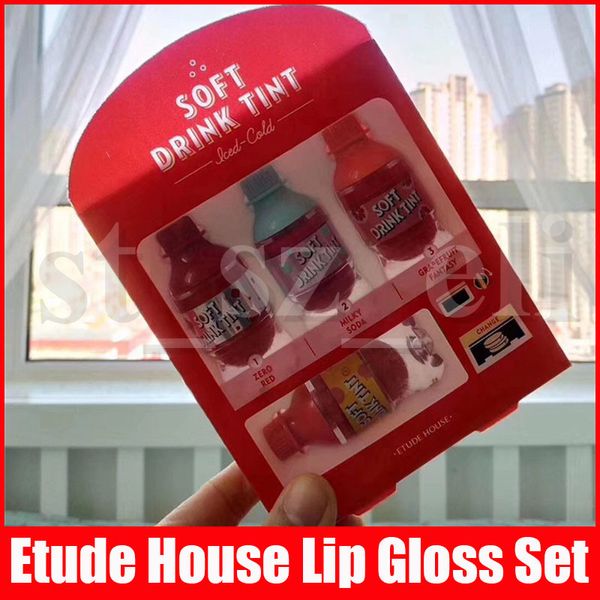 

etude house lip maquiagem waterproof matte liquid lipstick velvet soft drink tint lip gloss set moisturizer long-lasting lip gloss 4pcs