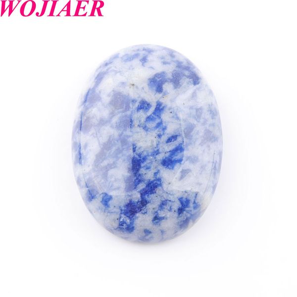 

wojiaer natural blue-veins stone gem stone beads oval cabochon cab no hole 22x30x7mm for making jewelry du8107, Black