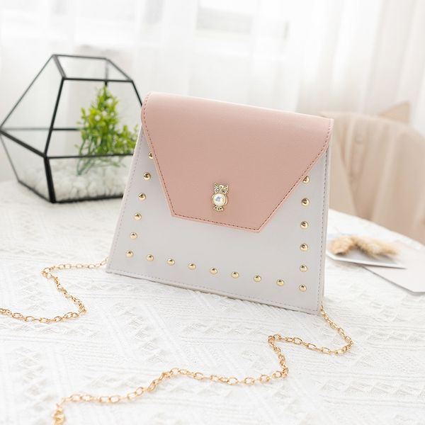 

2020 women's bag summer and korean version of the bag cover color contrast small square new shoulder chain messenger