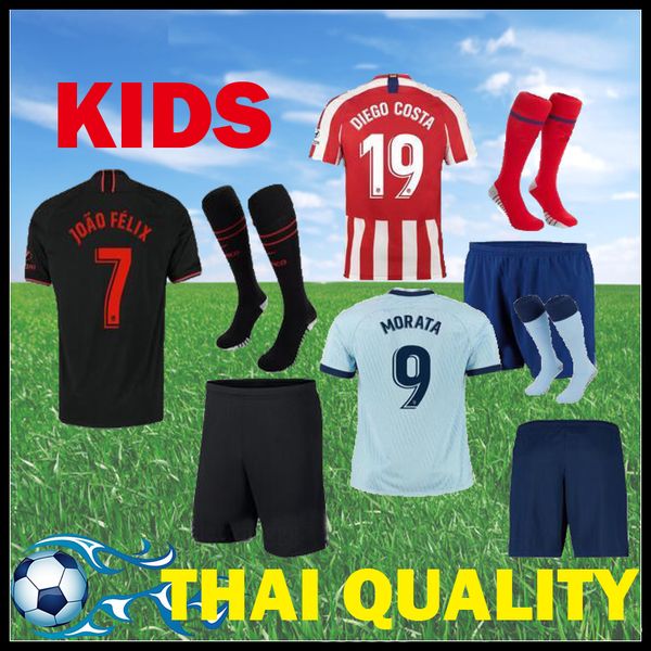 

19 20 атлетико мадрид футбол джерси joão феликс 2019 2020 льоренте joao феликс camiseta де fútbol третьего lemar взрослых и детей футбола ру, Black