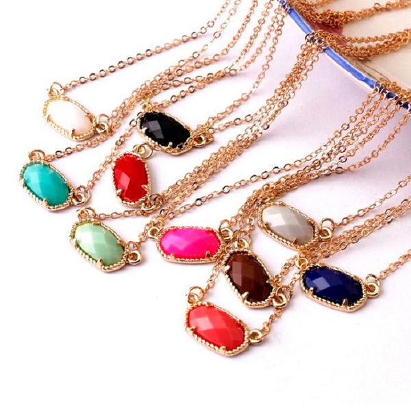 

designer inspired kendra spring style abalone shell faceted resin oval stone choker collar statement necklace for women, Golden;silver