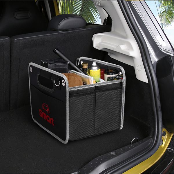

foldable black storage box bag oxford cloth storage bag for smart fortwo forfour 453 451 logo car model car accessories net