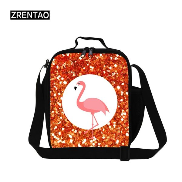 

zrentao flamingohorse печать обед мешок охладителя мульта фламингоа печатать изолированный тепловой еду контейнера полиэфирного пикника ящик